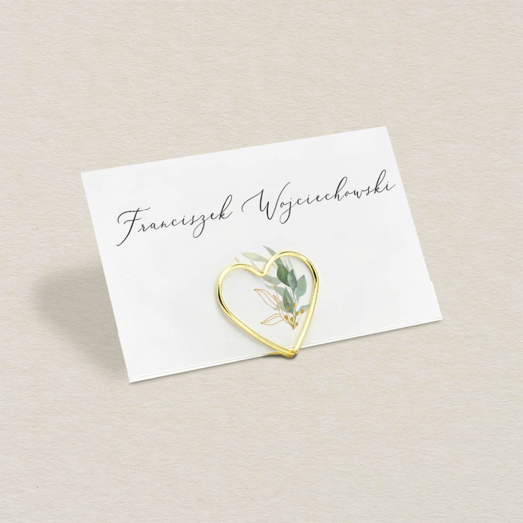 Winietka na stojaku do zaproszeń Eleganckie ze złotem wzór 1