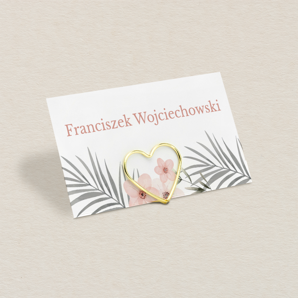 Winietka na stojaku do zaproszeń Klasyczne z kwiatami wzór 1