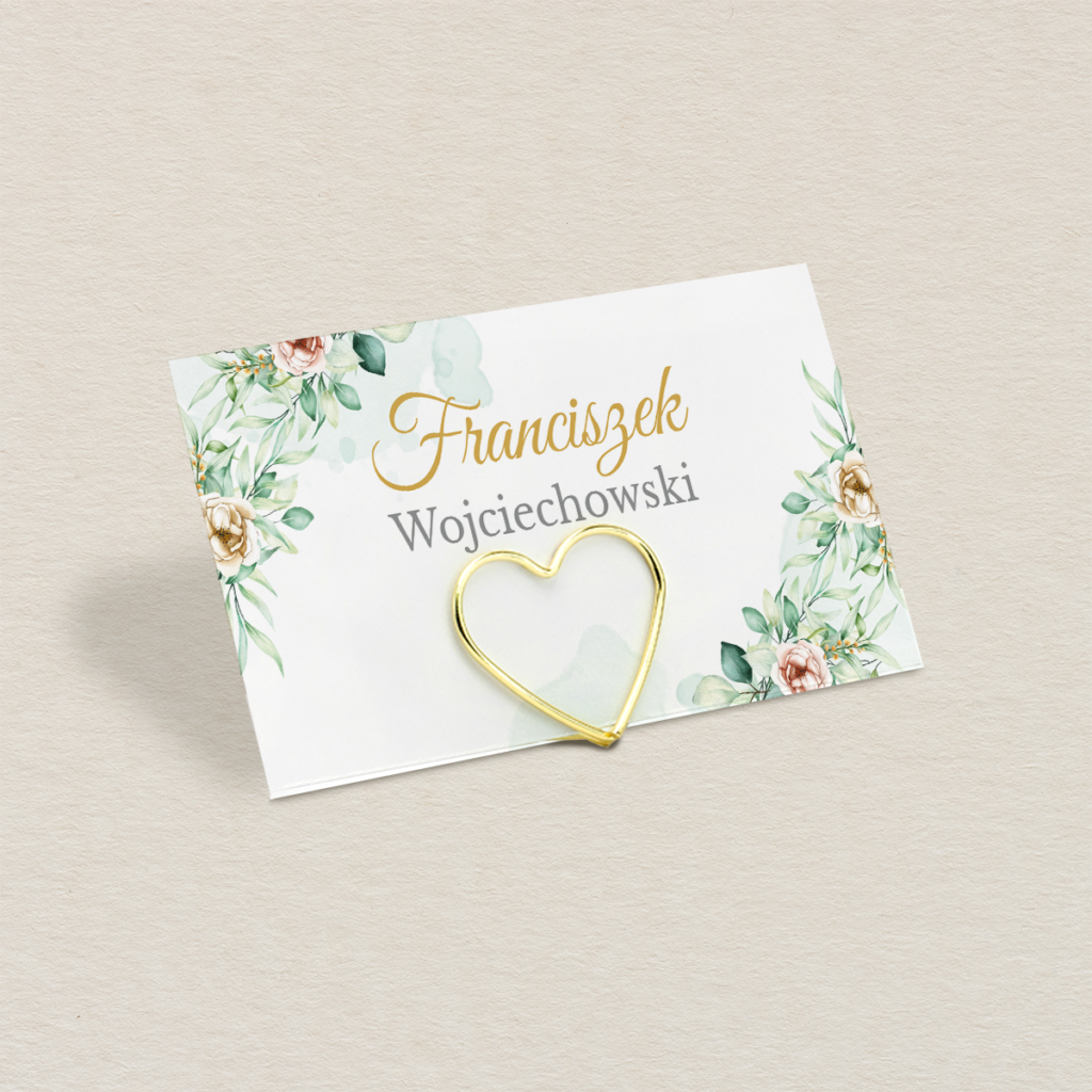 Winietka na stojaku do zaproszeń Klasyczne z kwiatami wzór 5