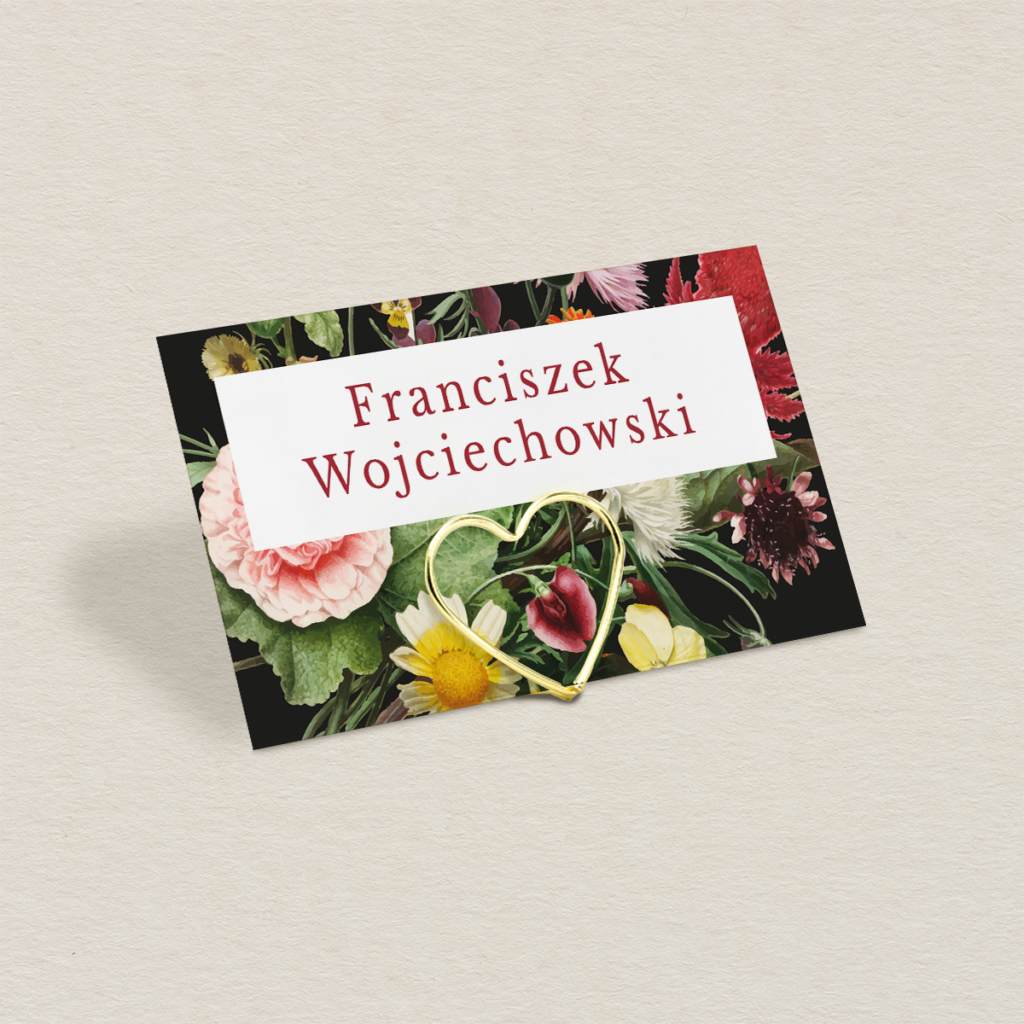 Winietka na stojaku do zaproszeń eleganckie Leśne wzór 2