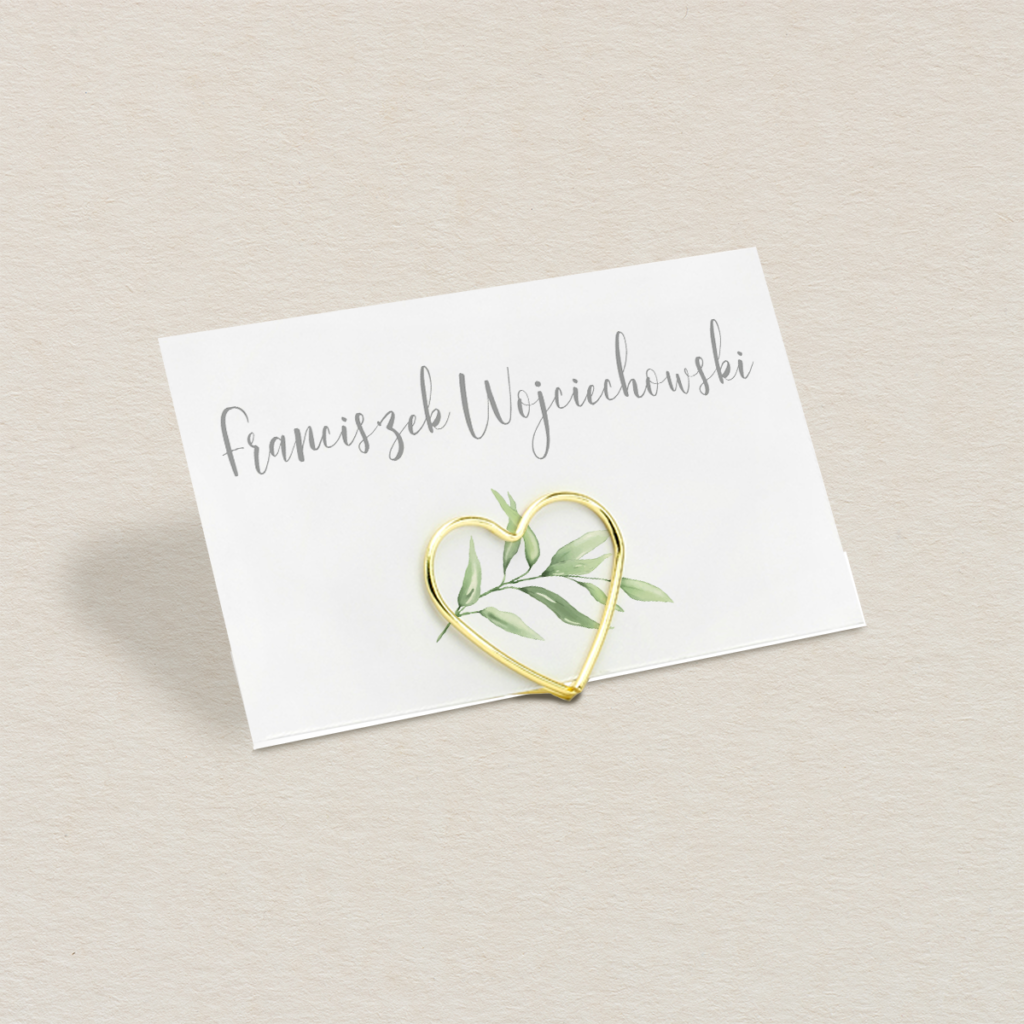 Winietka na stojaku do zaproszeń Zielone gałązki wzór 1