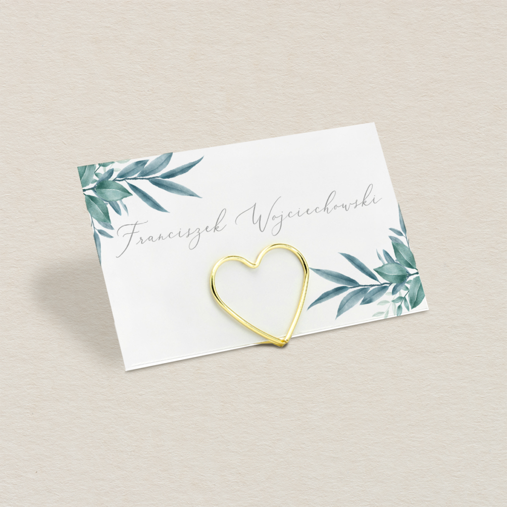 Winietka na stojaku do zaproszeń Zielone gałązki wzór 2