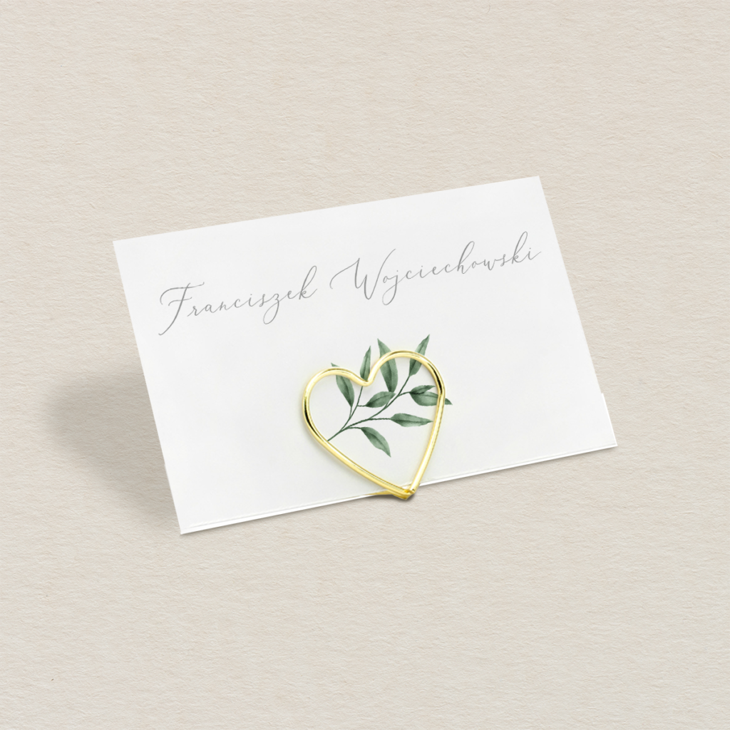 Winietka na stojaku do zaproszeń Zielone gałązki wzór 3