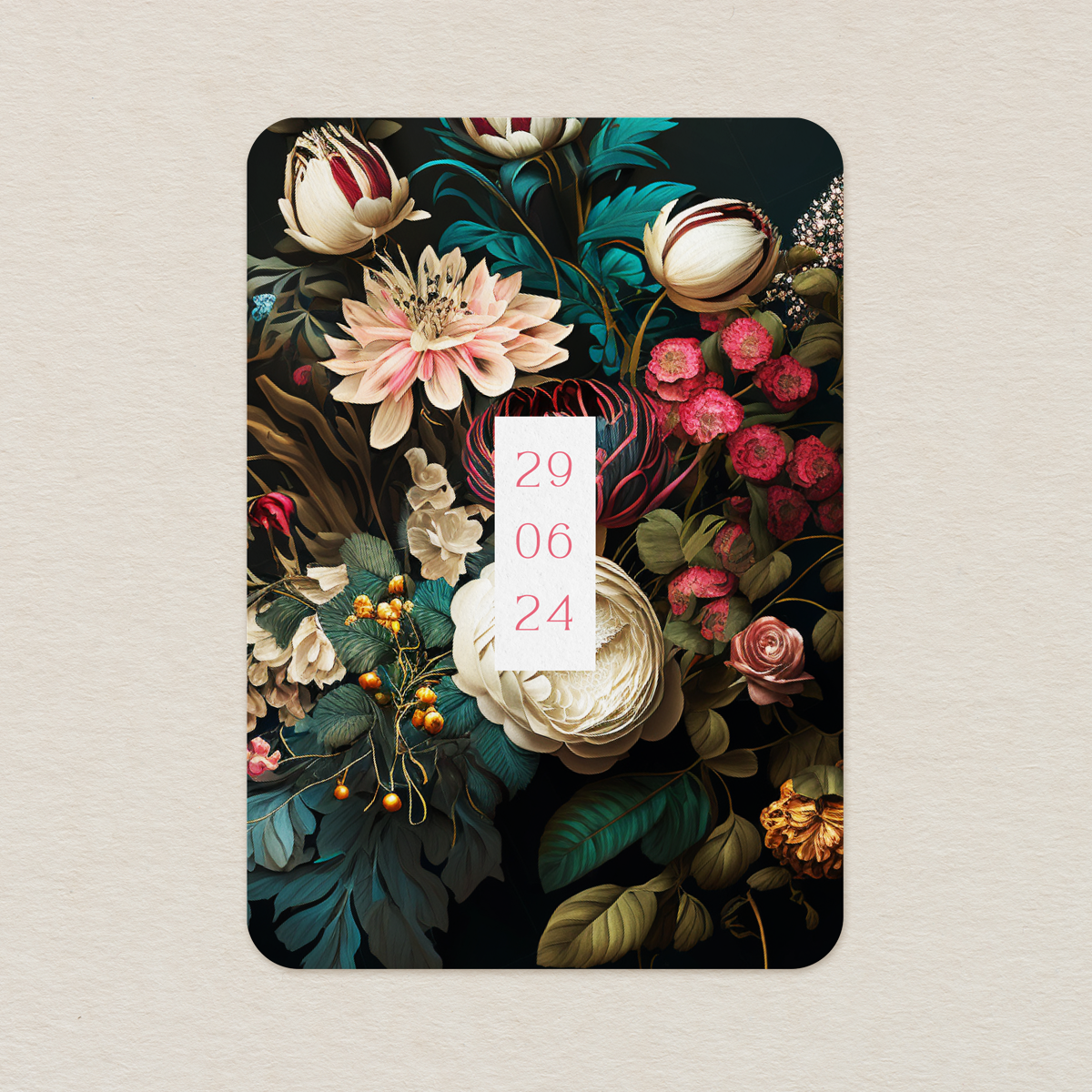 Zaproszenie ślubne eleganckie Leśne wzór 1