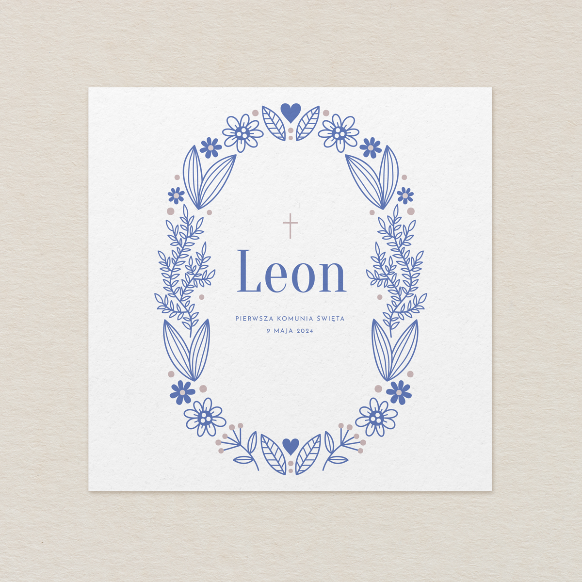 Zaproszenie na I Komunie Świętą – K4 chłopiec wzór 2