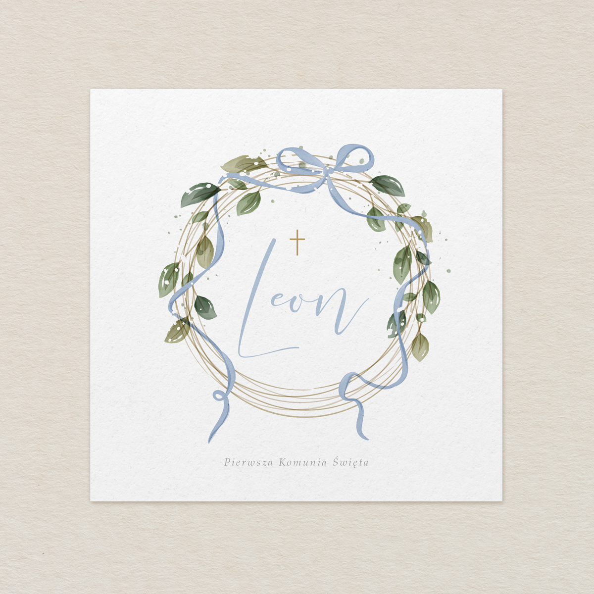 Zaproszenie na I Komunie Świętą – K4 chłopiec wzór 3
