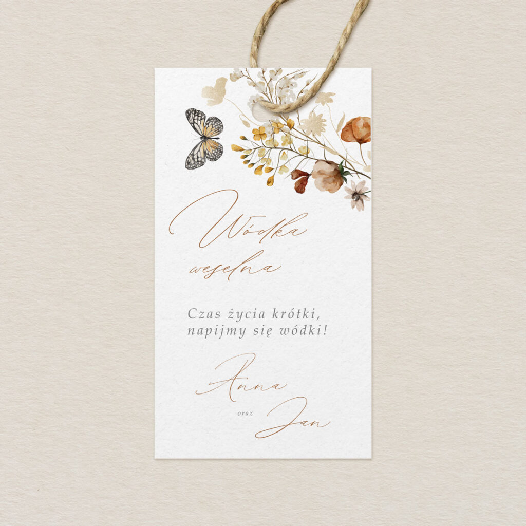 zawieszka na alkohol rustykalne polne kwiaty