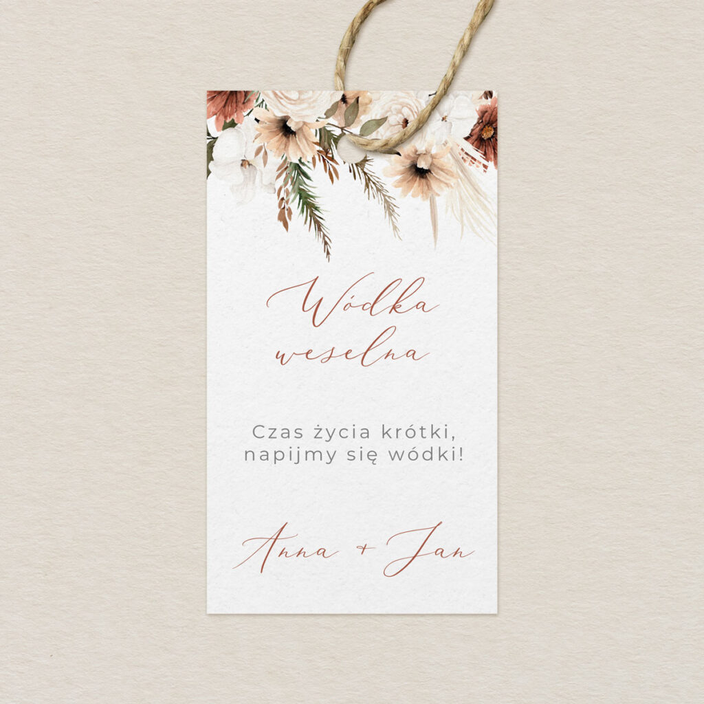 personalizowane zawieszki na alkohol rustykalne