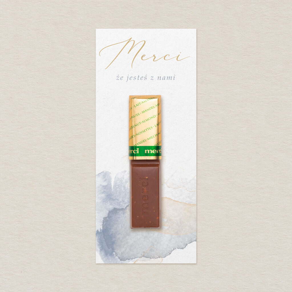 Merci do zaproszeń Artystyczna akwarela