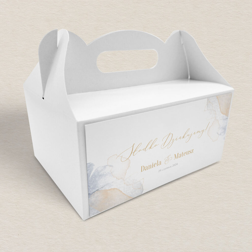 Pudełko na ciasto do zaproszeń Artystyczna akwarela