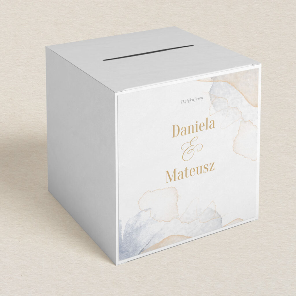 Pudełko na koperty do zaproszeń Artystyczna akwarela