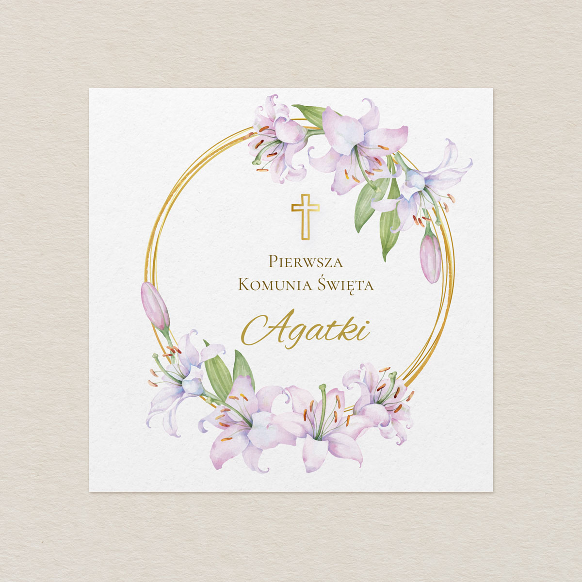 Zaproszenie na I Komunie Świętą – K4 klasyczne wzór 6