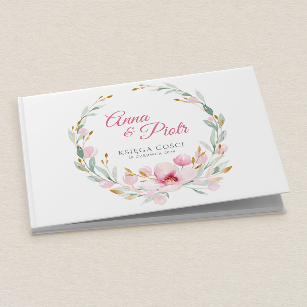 Księga gości do zaproszeń Kwiecisty bukiet wzór 2