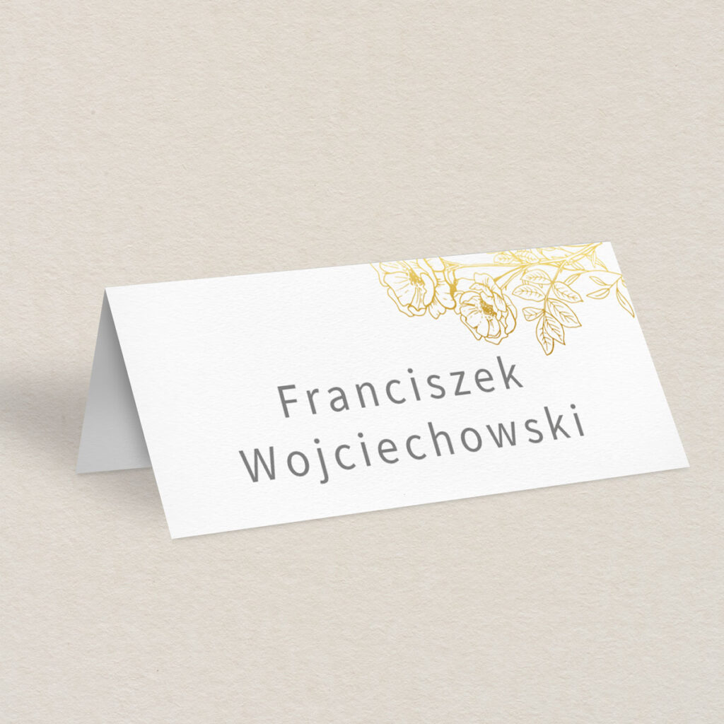 Winietka ślubna do zaproszeń minimalistyczne Złocone wzór 2