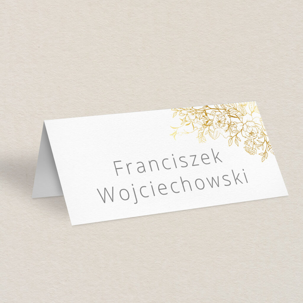 Winietka ślubna do zaproszeń minimalistyczne Złocone wzór 3