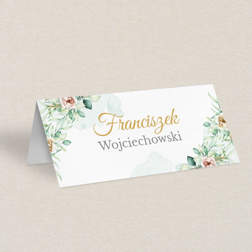 Winietka ślubna do zaproszeń Klasyczne z kwiatami wzór 5