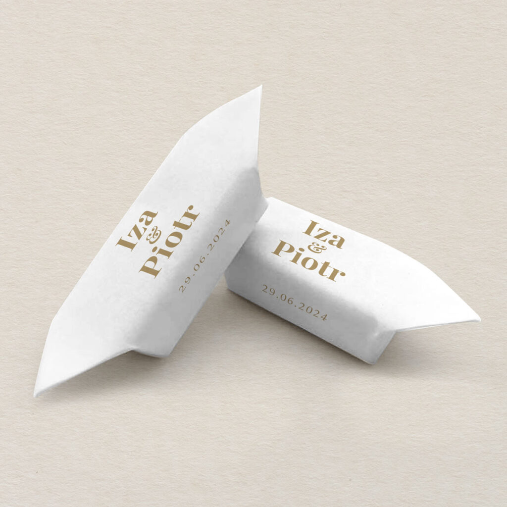 Krówki ślubne do zaproszeń Fantazyjne ze zdjęciem wzór 1