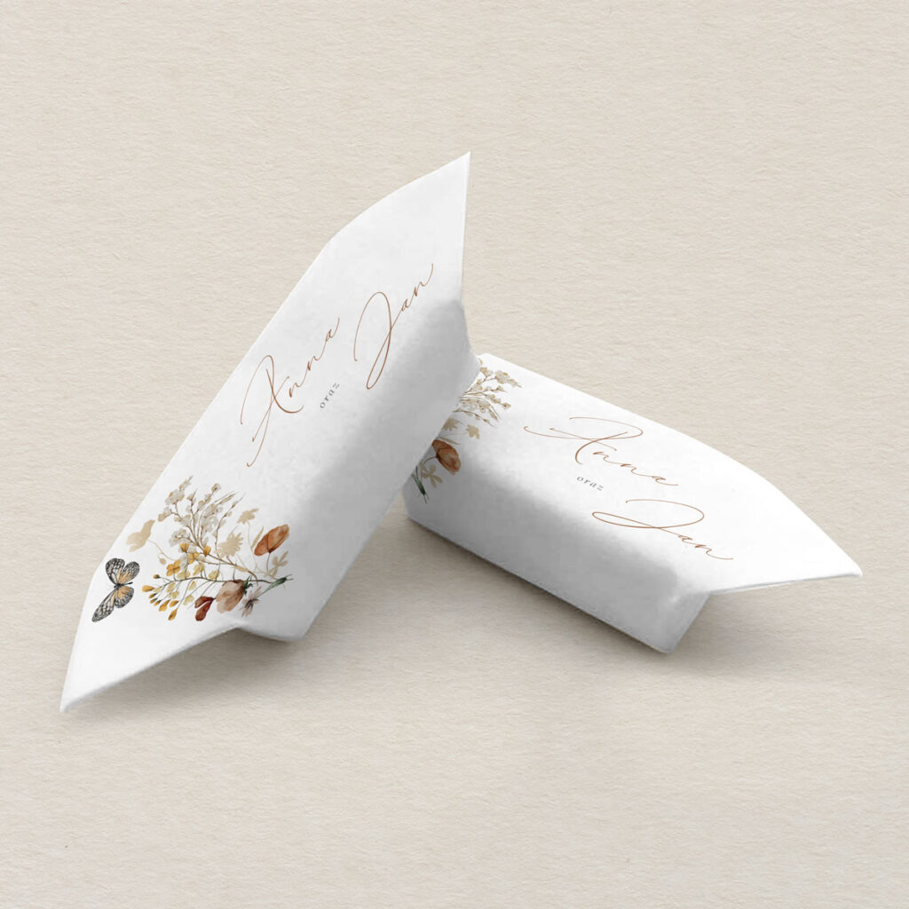 krówki ślubne rustykalne polne kwiaty