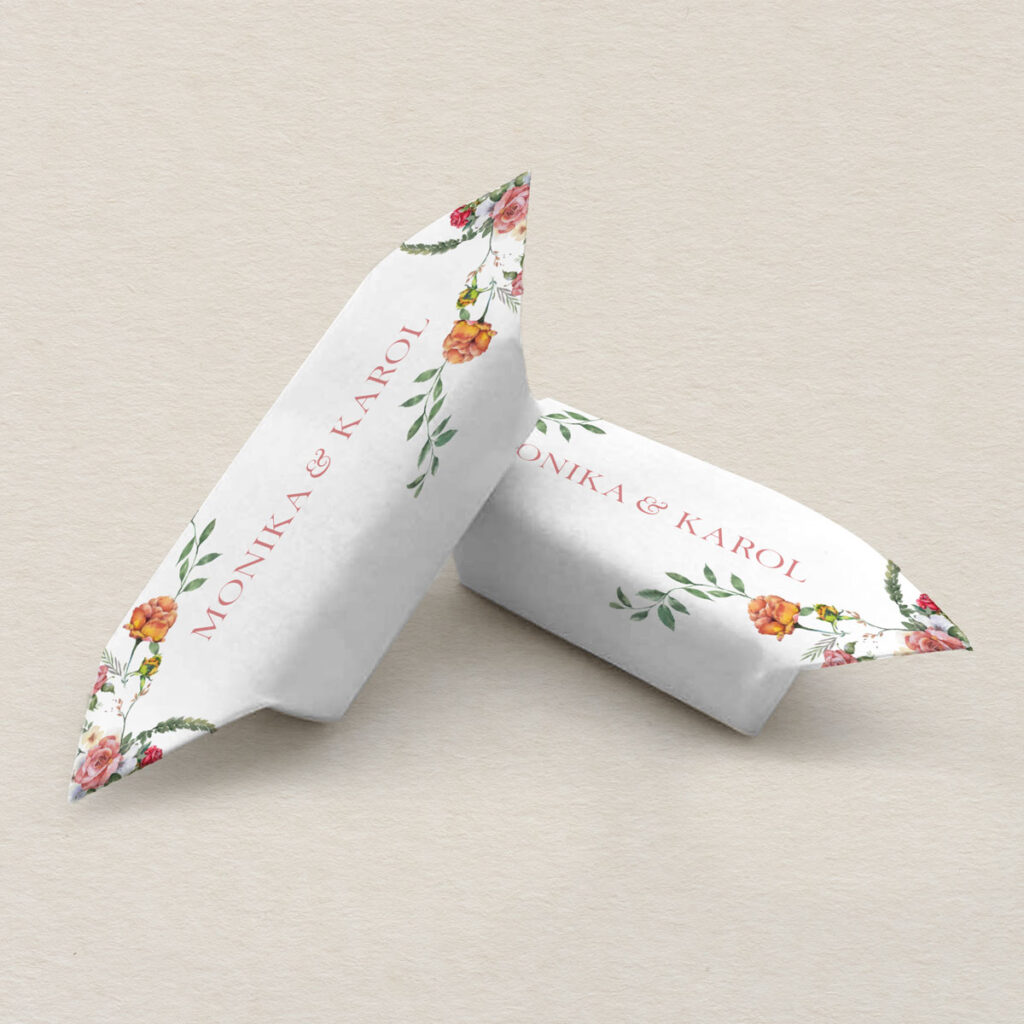 Krówki ślubne do zaproszeń minimalistyczne Delikatne wzór 1