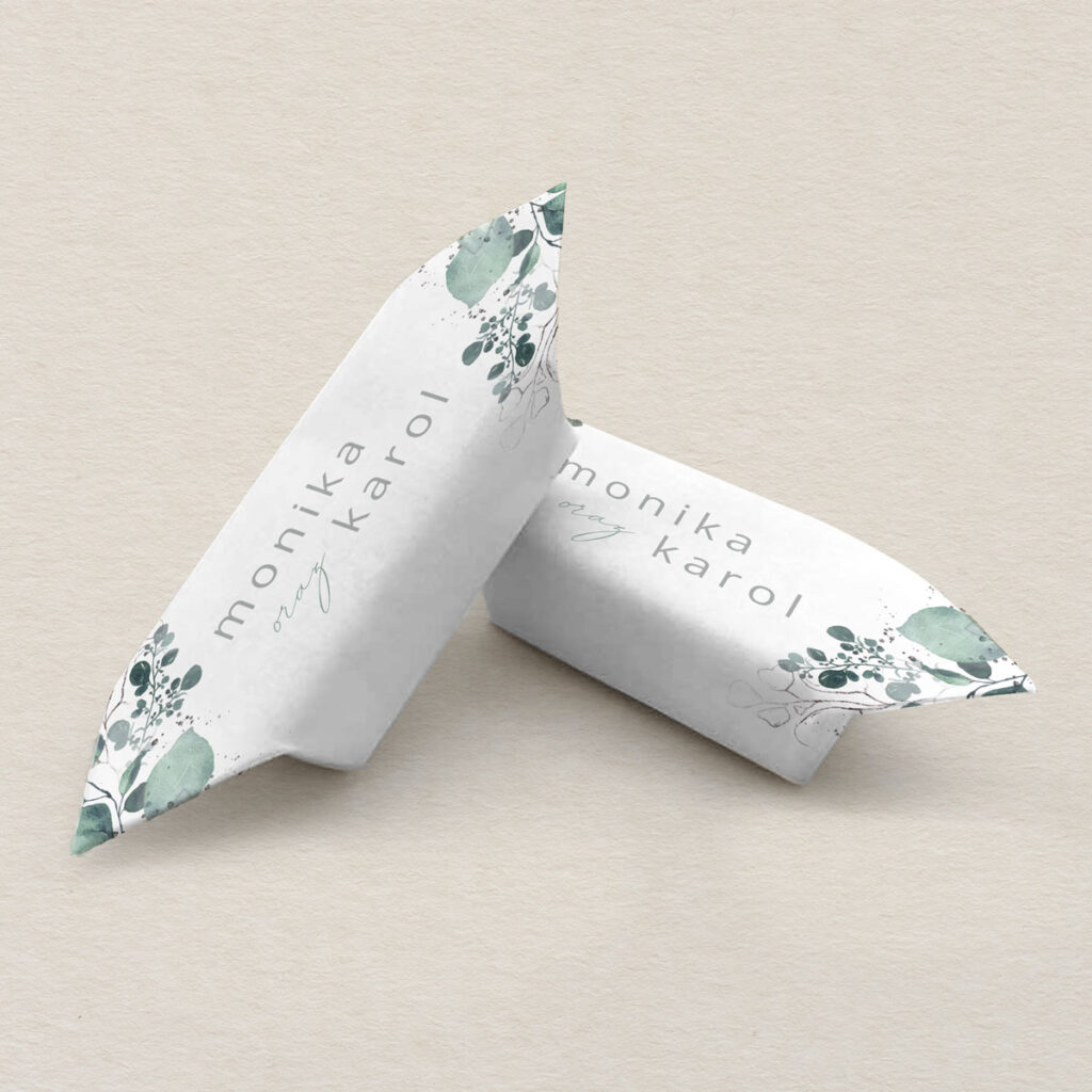 Krówki ślubne do zaproszeń minimalistyczne Delikatne wzór 3