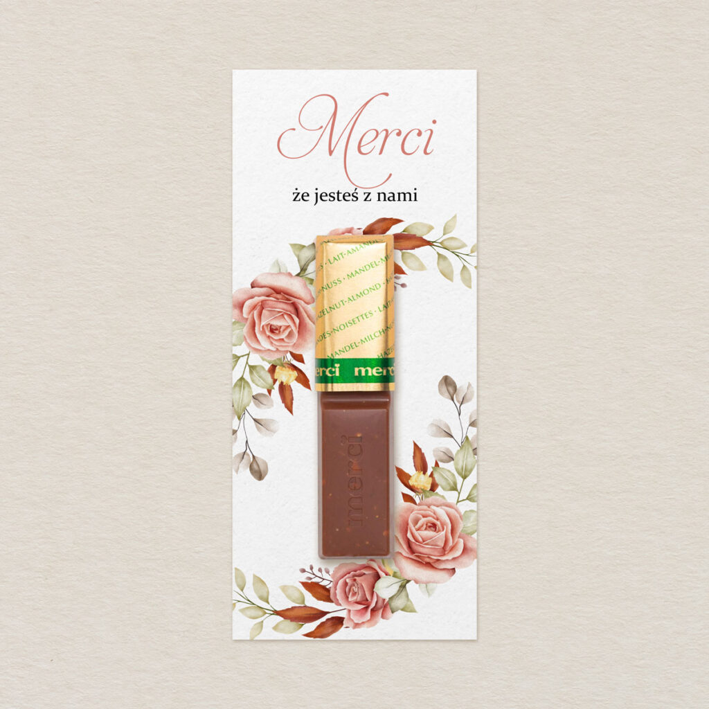 Merci do zaproszeń Glamour ze zdjęciem wzór 4