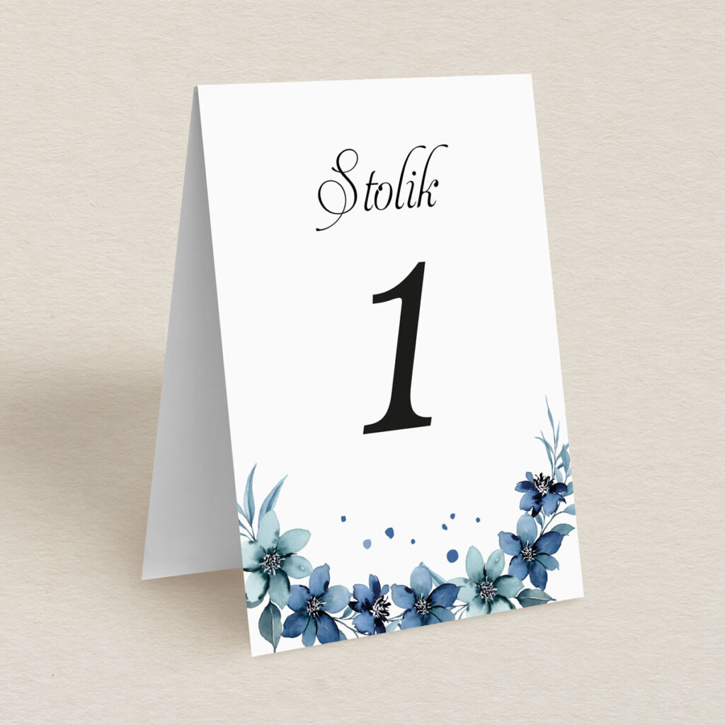 Numery stolika do zaproszeń Kwiecisty bukiet wzór 5