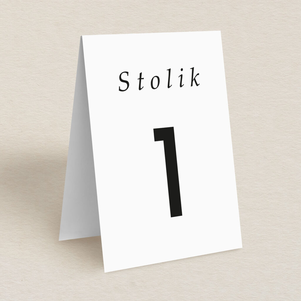 Numery stolika do zaproszeń Glamour ze zdjęciem wzór 2