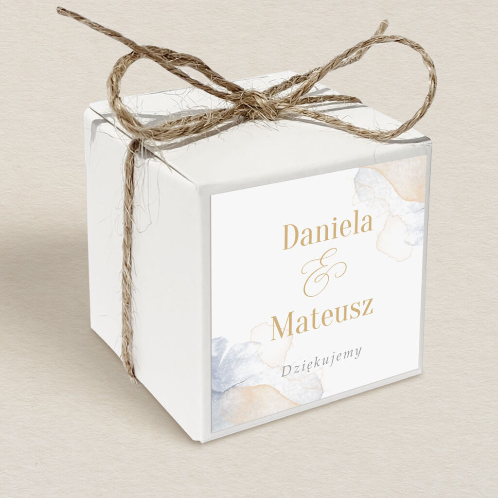 Pudełeczko upominkowe do zaproszeń Artystyczna akwarela