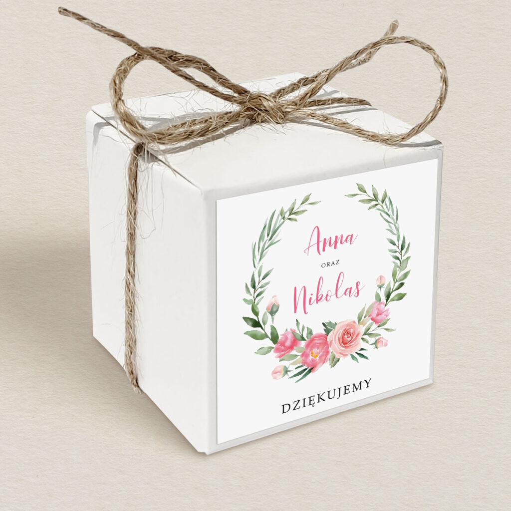 Pudełeczko upominkowe do zaproszeń Kwiecisty bukiet wzór 3