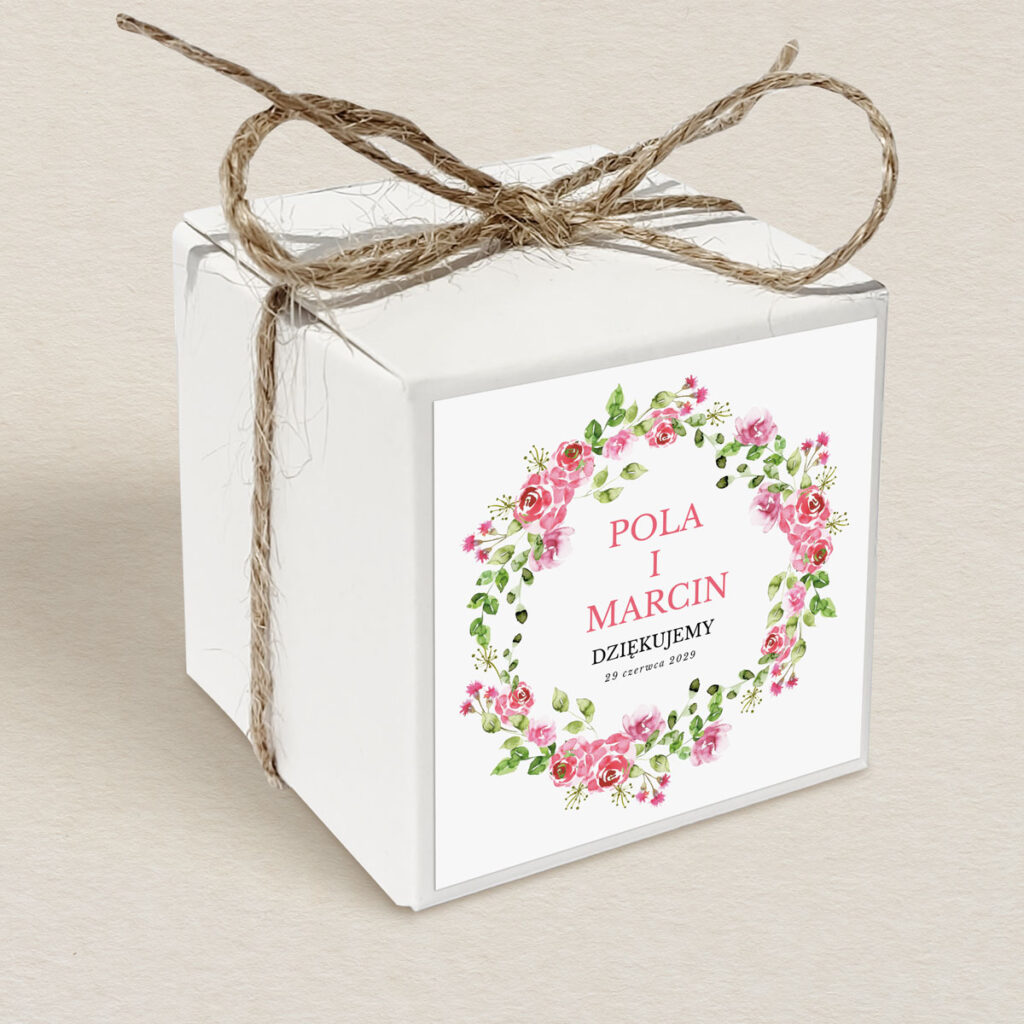 Pudełeczko upominkowe do zaproszeń Kwiecisty bukiet wzór 4