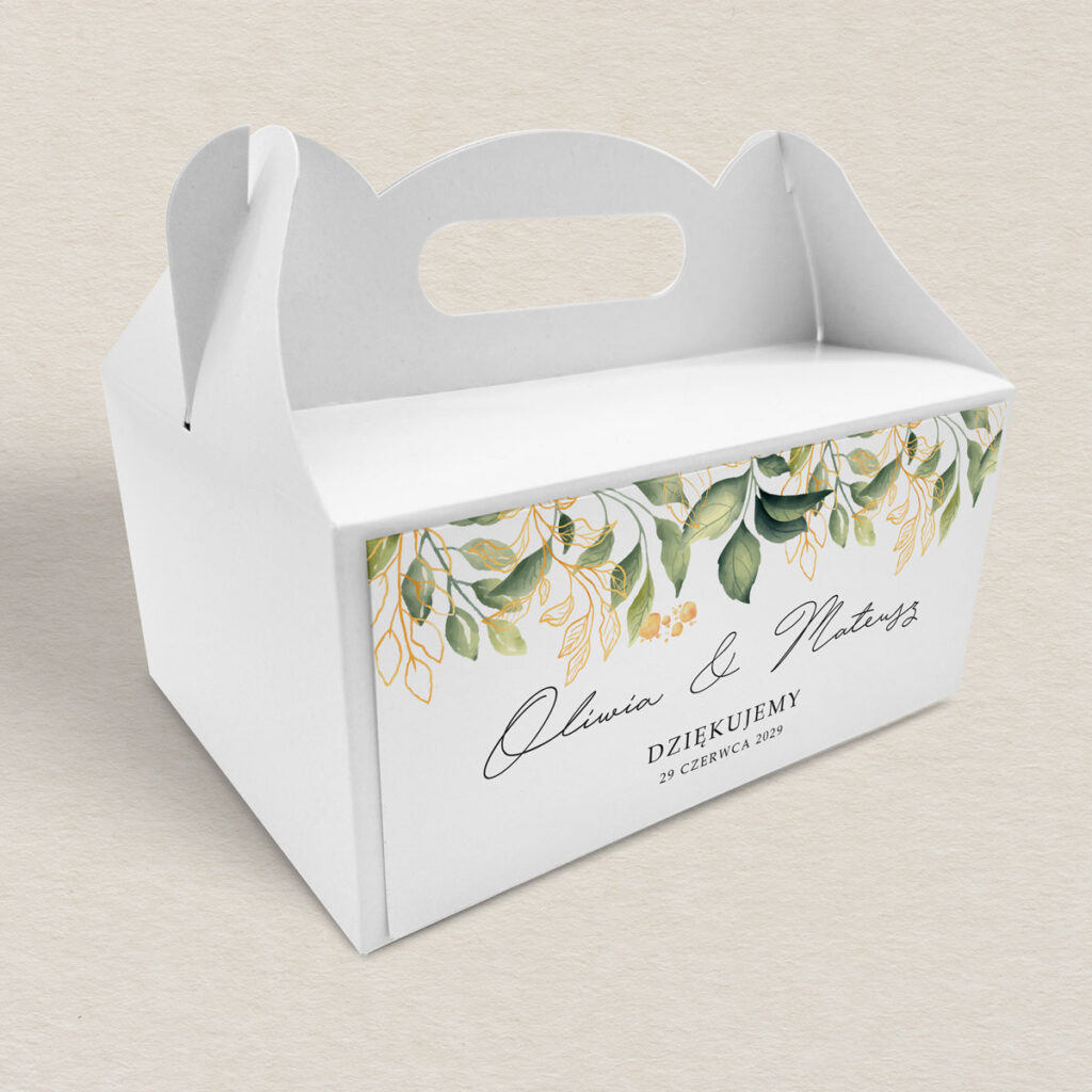 Pudełko na ciasto do zaproszeń Kwiecisty bukiet wzór 1