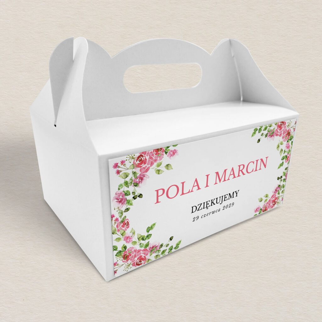 Pudełko na ciasto do zaproszeń Kwiecisty bukiet wzór 4