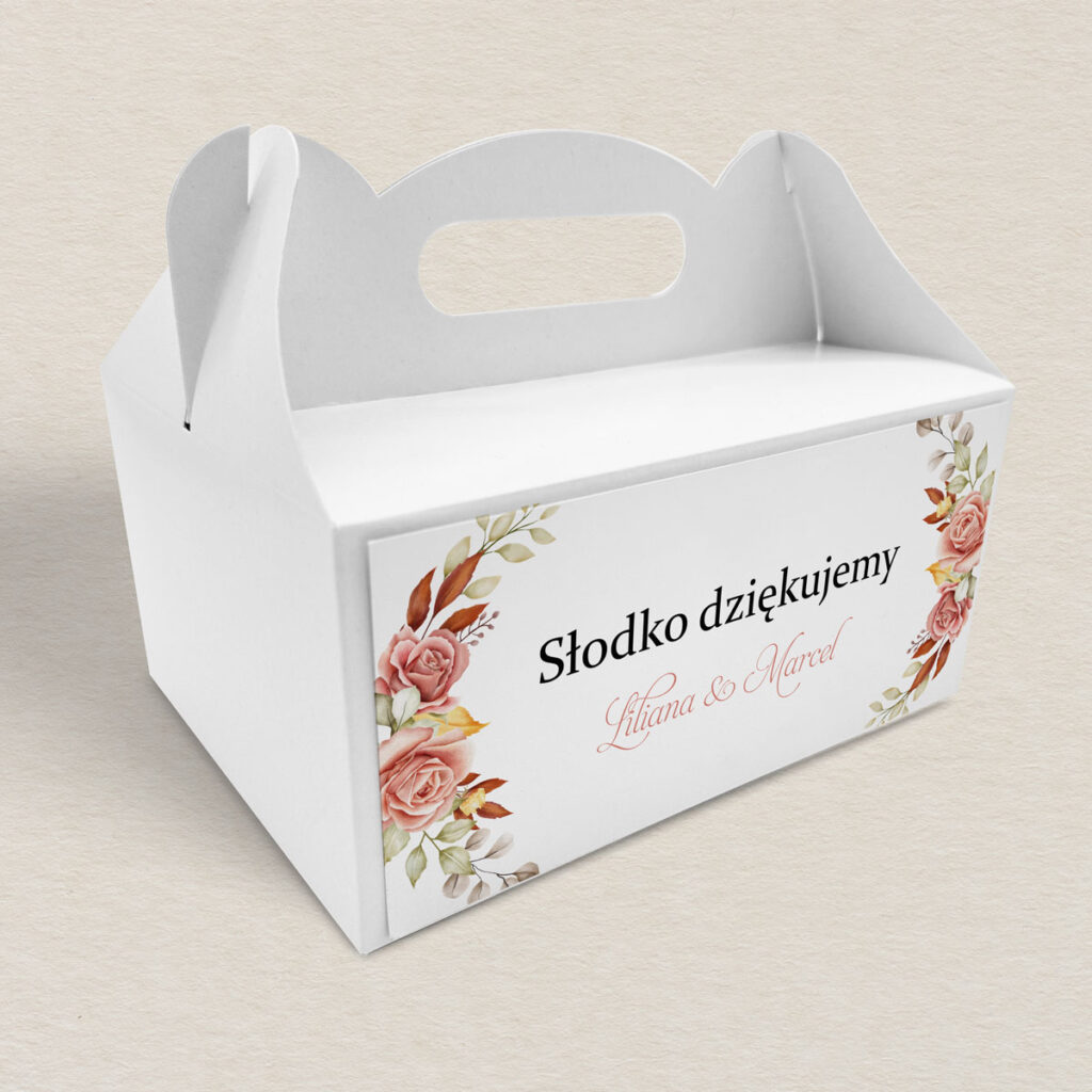 Pudełko na ciasto do zaproszeń Glamour ze zdjęciem wzór 4