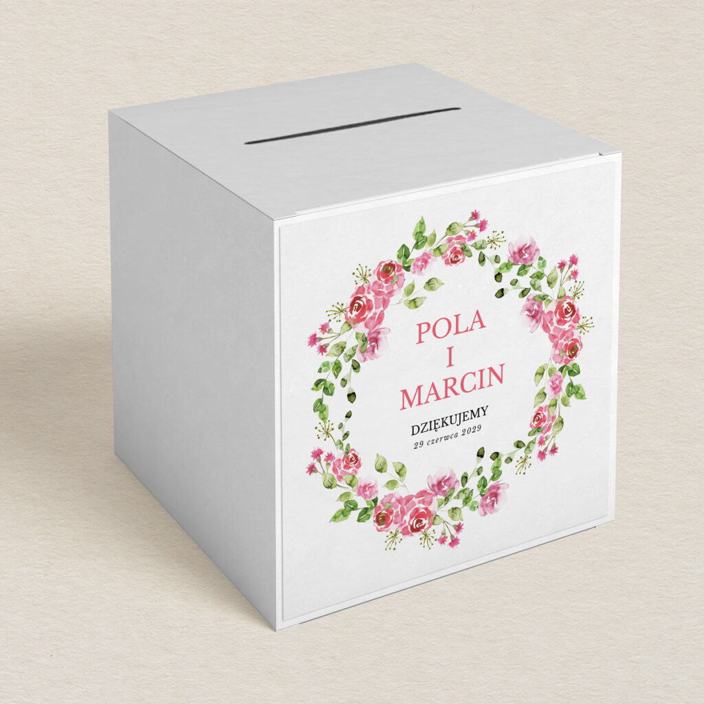 Pudełko na koperty do zaproszeń Kwiecisty bukiet wzór 4