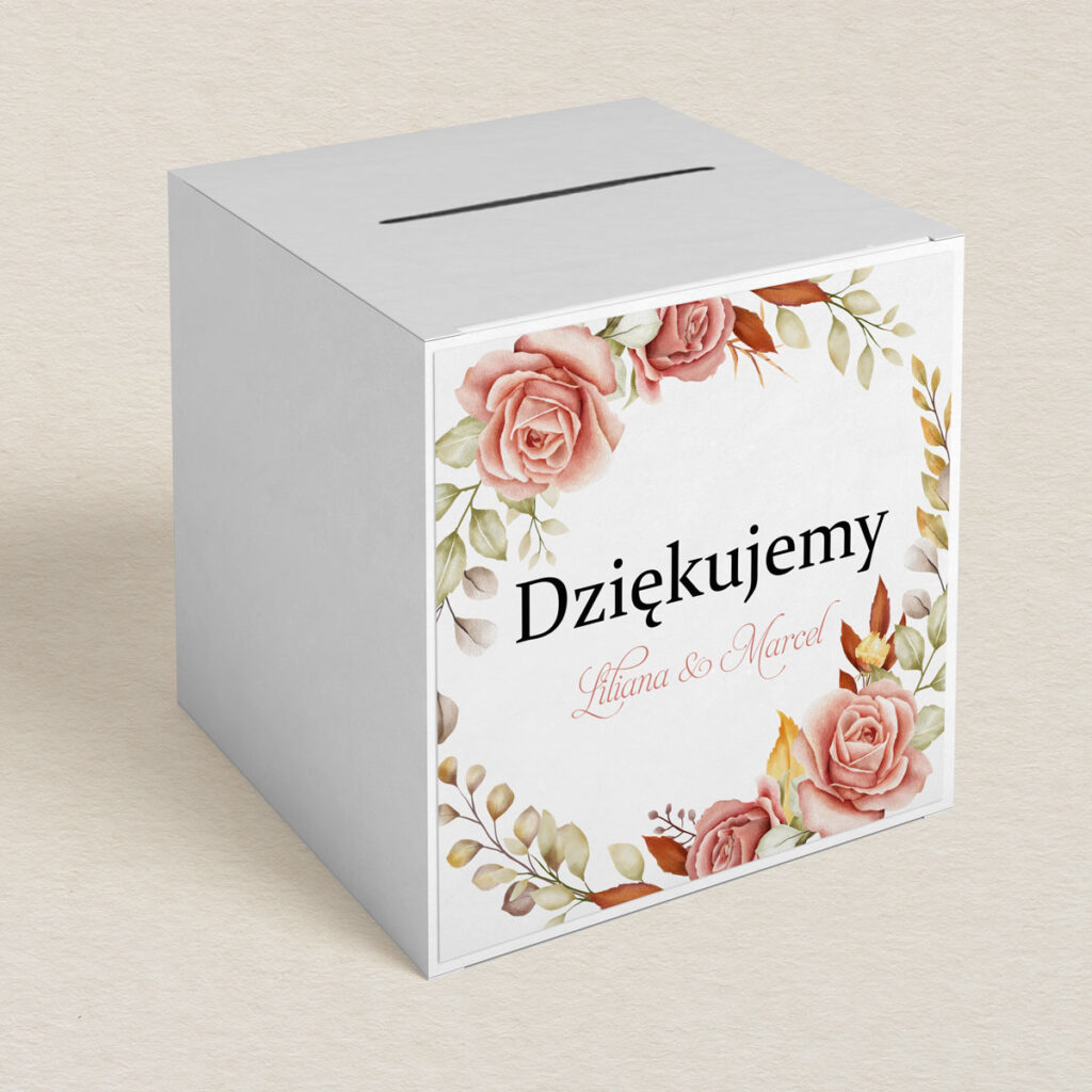 Pudełko na koperty do zaproszeń Glamour ze zdjęciem wzór 4