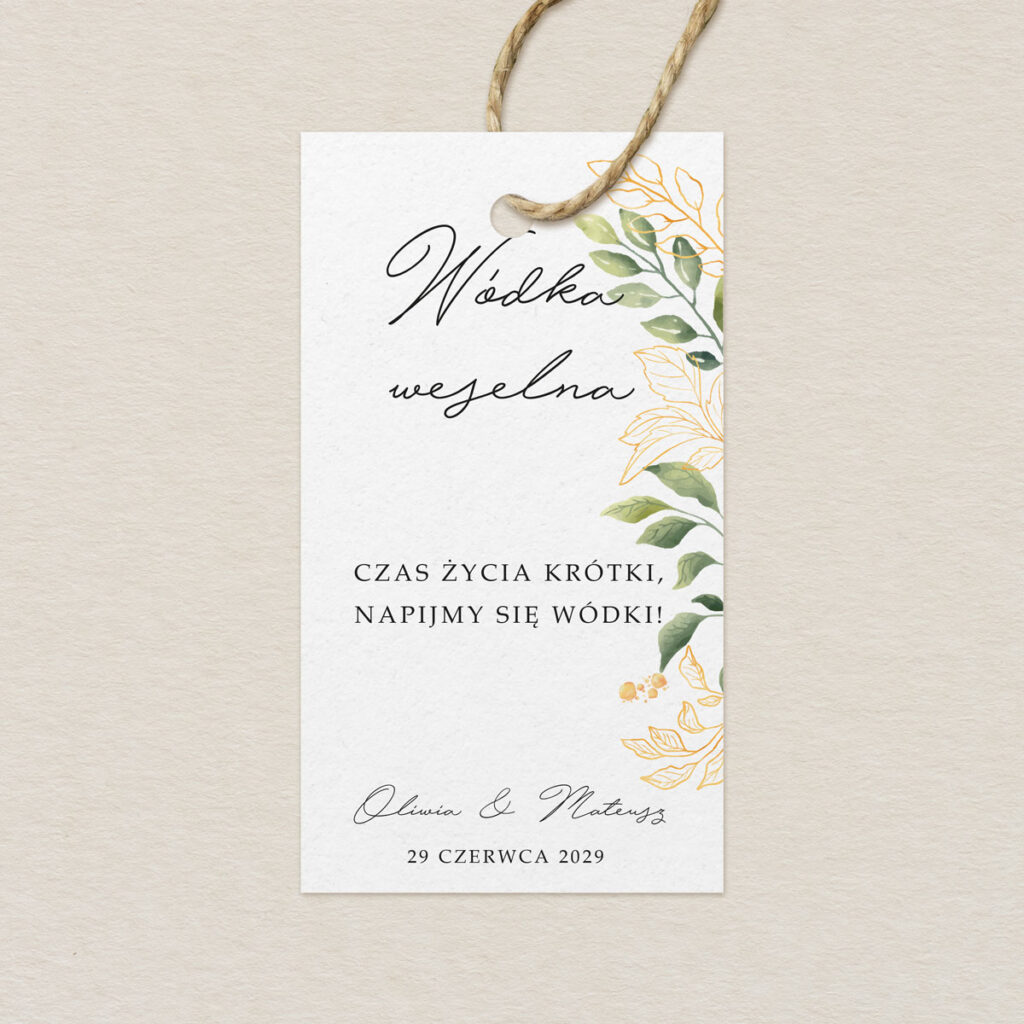 Zawieszka na alkohol do zaproszeń Kwiecisty bukiet wzór 1