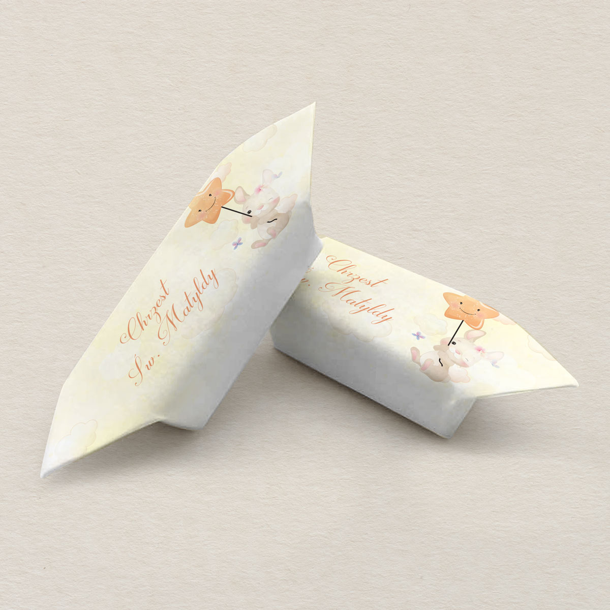 Krówki na Chrzest - Baby shower - Delikatne z Króliczkiem