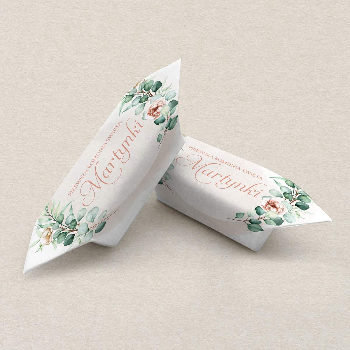 Krówki na I Komunie Świętą elegancki Wianek z kwiatów