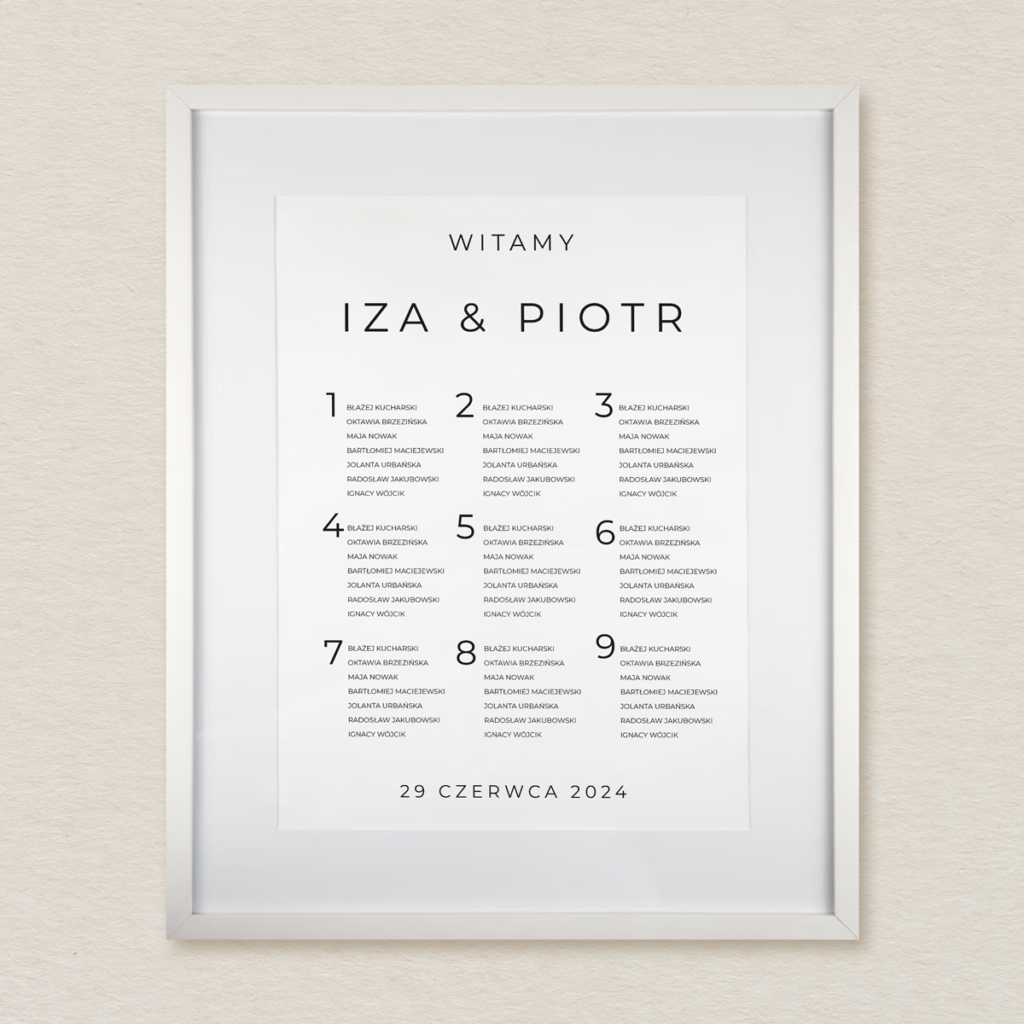 Plan stołów do zaproszeń Fantazyjne ze zdjęciem wzór 2