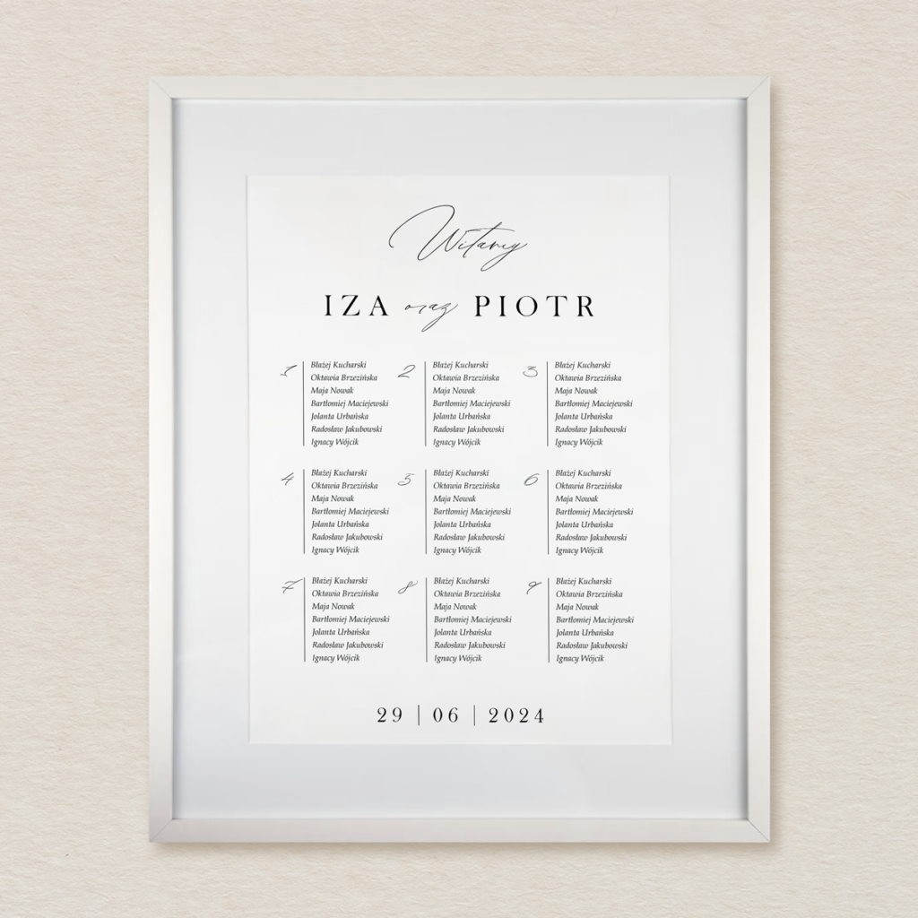 Plan stołów do zaproszeń Fantazyjne ze zdjęciem wzór 3