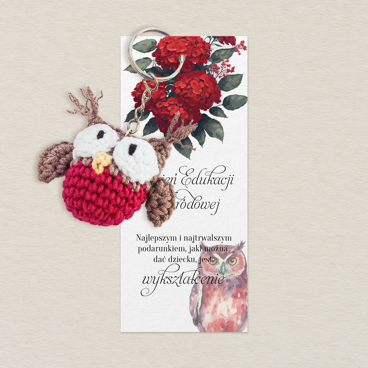 dzien-nauczyciela-brelok-sowka-czerwona