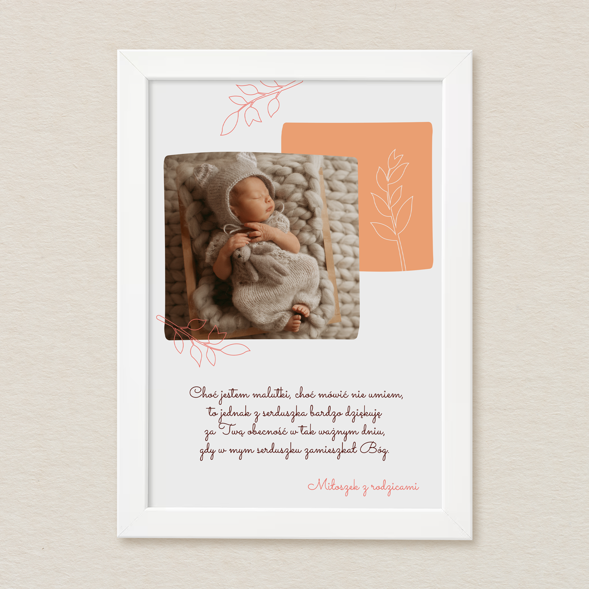 podziekowanie-dla-chrzestnych-pomaranczowe-listki