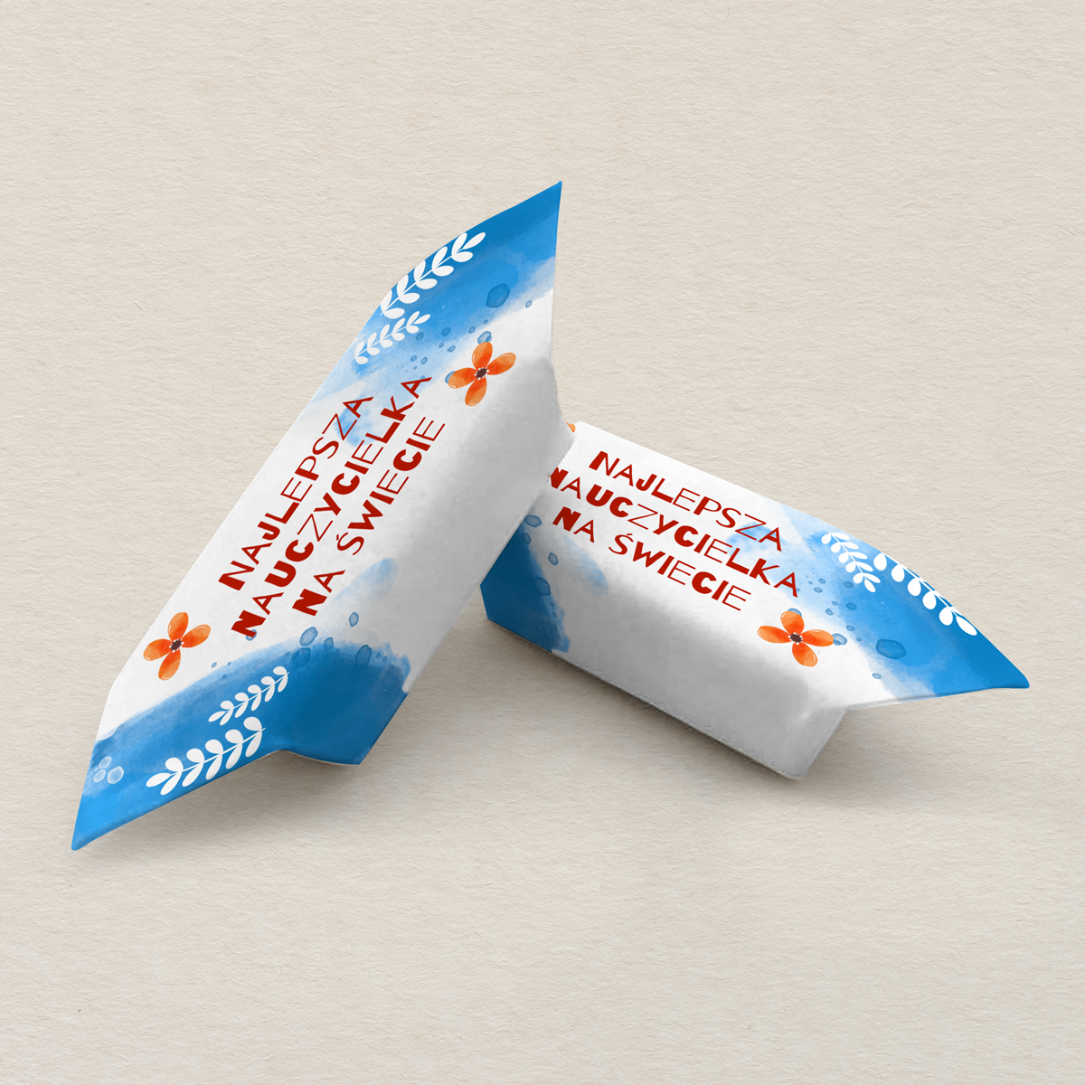 Krówki na Dzień Nauczyciela - Niebieska akwarela