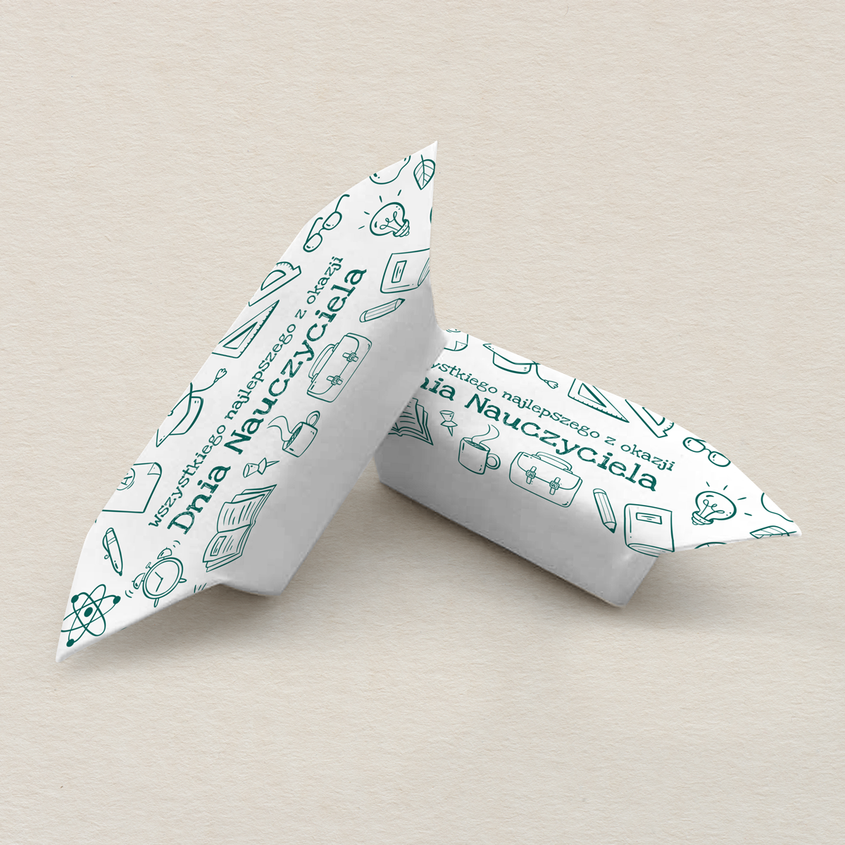 Krówki na Dzień Nauczyciela - Zielone doodle