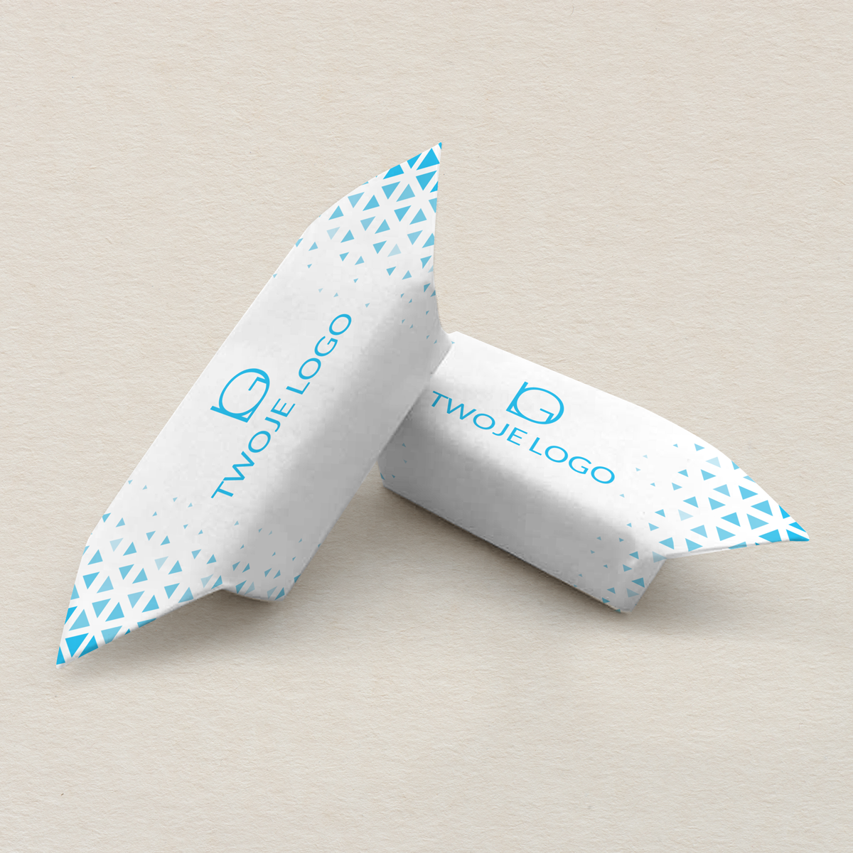 Krówki firmowe - niebieskie trójkąty