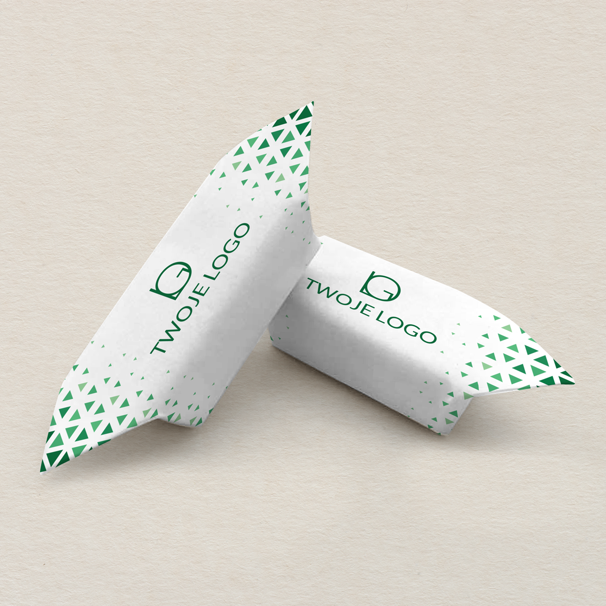 Krówki firmowe - zielone trójkąty