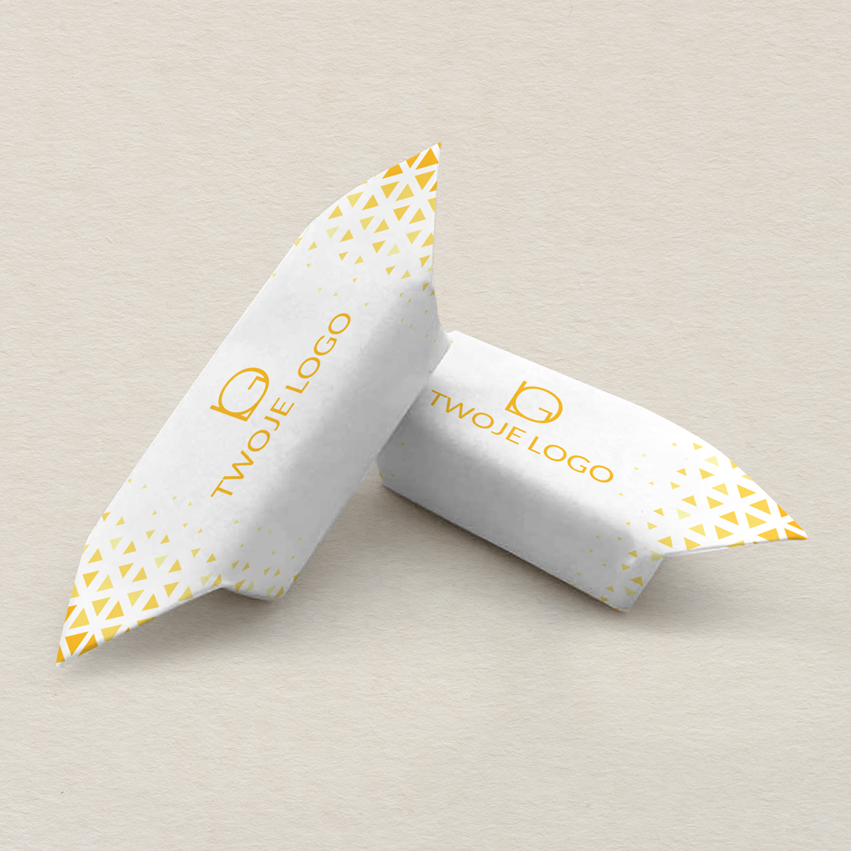 Krówki firmowe - żółte trójkąty