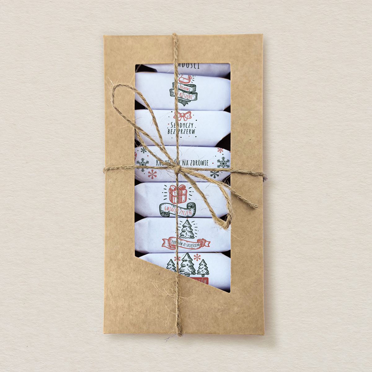 Święta - Krówki w ozdobnym pudełku wzór 4