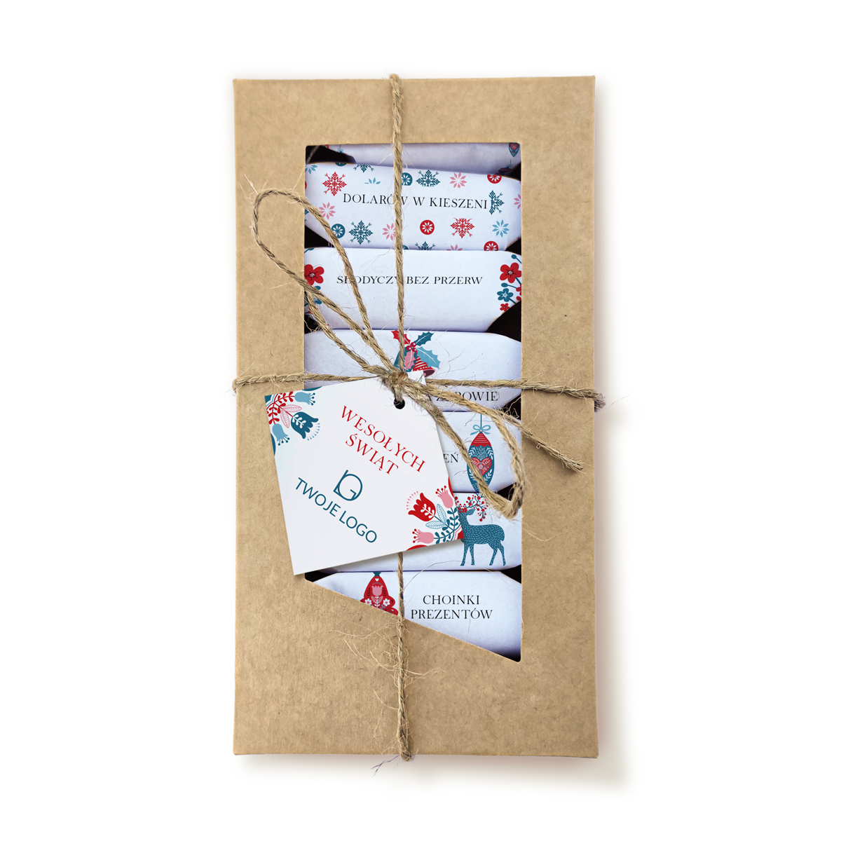 Krówki w ozdobnym pudełku z logo wzór 2