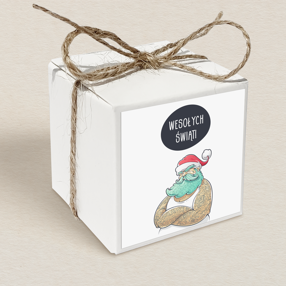 Świąteczne pudełeczko na krówki - Fajny Mikołaj